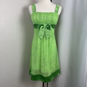 Taboo Lime Green Satin Mini Dress